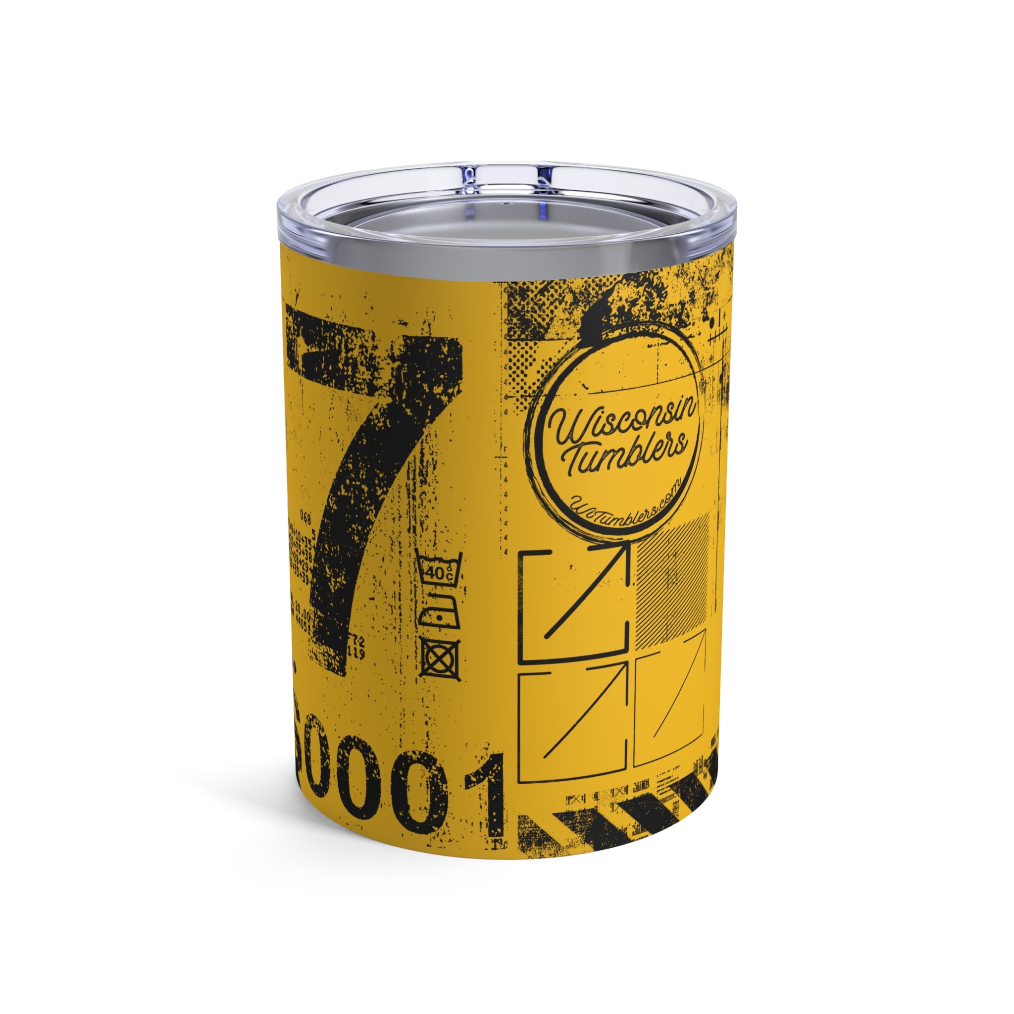 Lucky Number 7 (Yellow) - Grunge Collection - 10oz Tumbler