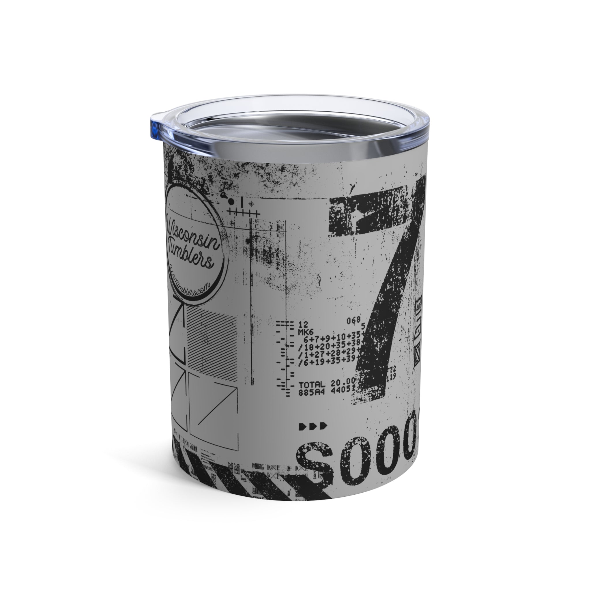 Lucky Number 7 (Light Gray) - Grunge Collection - 10oz Tumbler