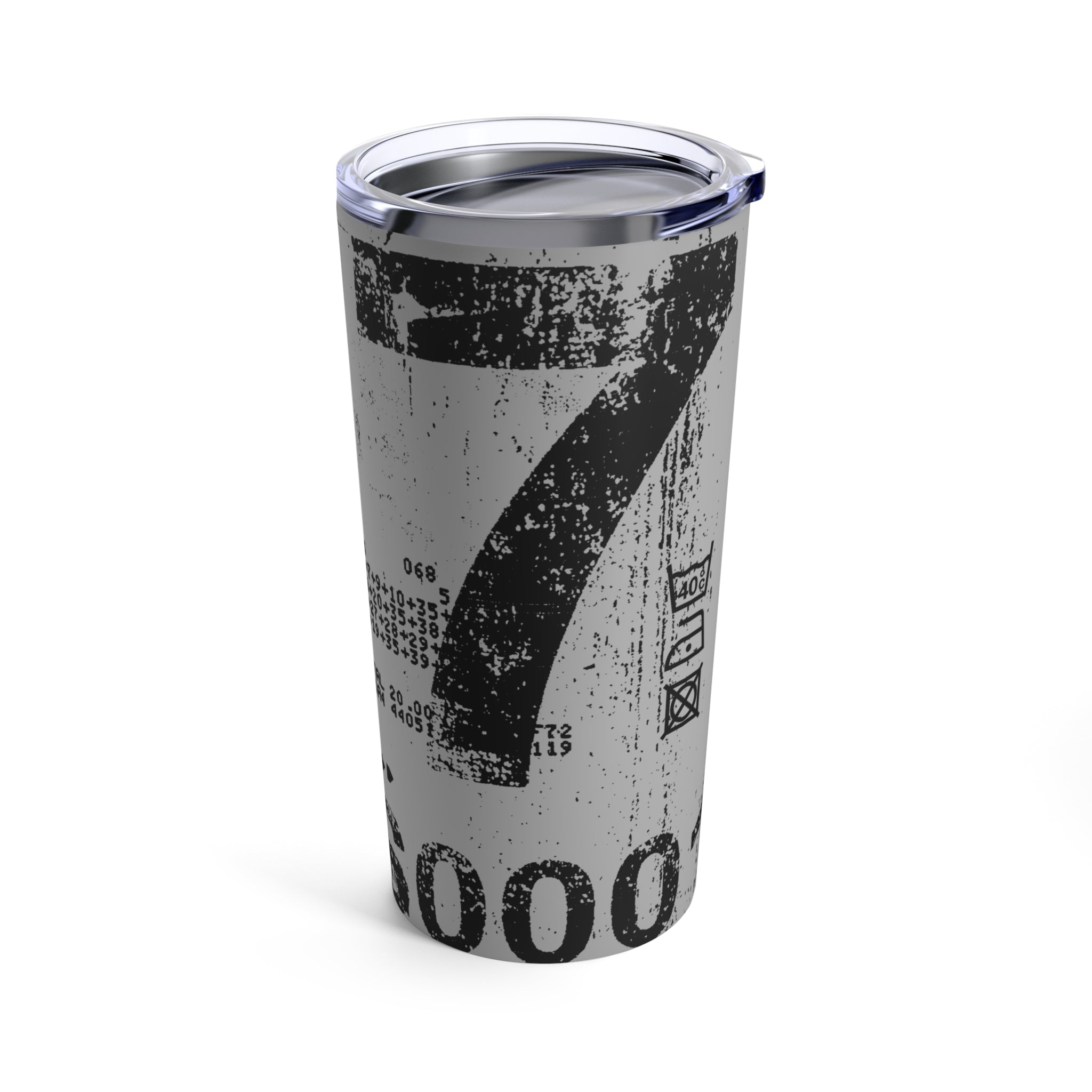 Lucky Number 7 (Light Gray) - Grunge Collection - 20oz Tumbler