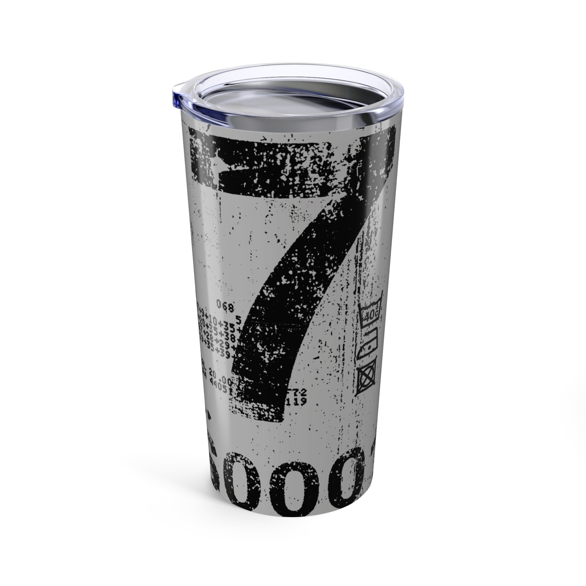 Lucky Number 7 (Light Gray) - Grunge Collection - 20oz Tumbler