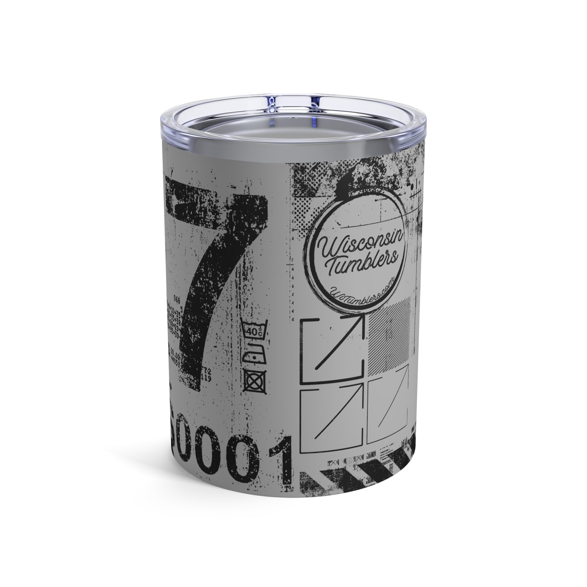 Lucky Number 7 (Light Gray) - Grunge Collection - 10oz Tumbler