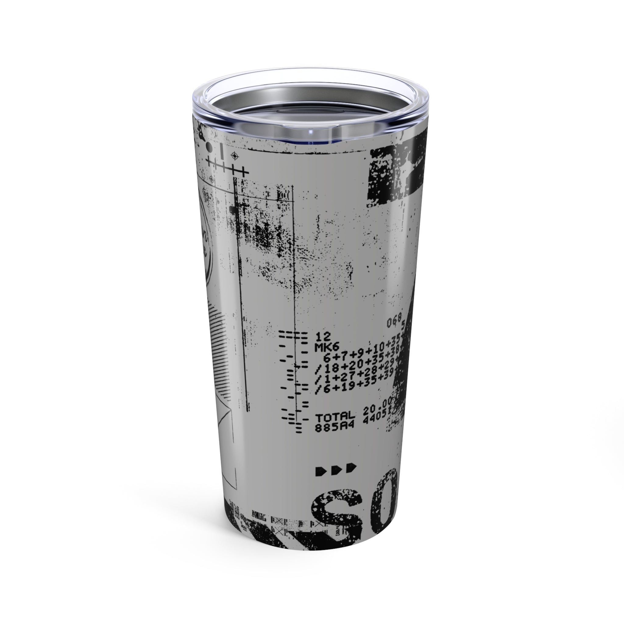 Lucky Number 7 (Light Gray) - Grunge Collection - 20oz Tumbler