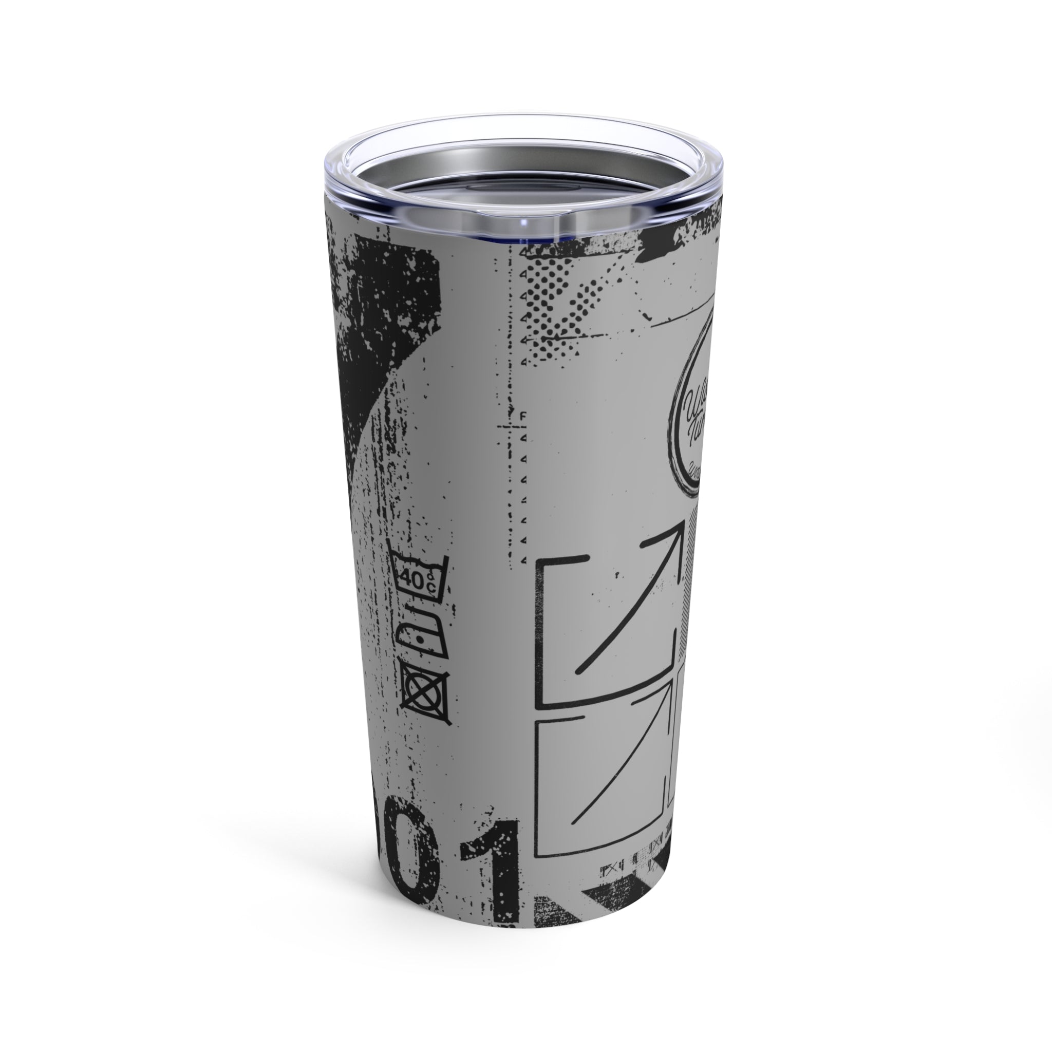 Lucky Number 7 (Light Gray) - Grunge Collection - 20oz Tumbler