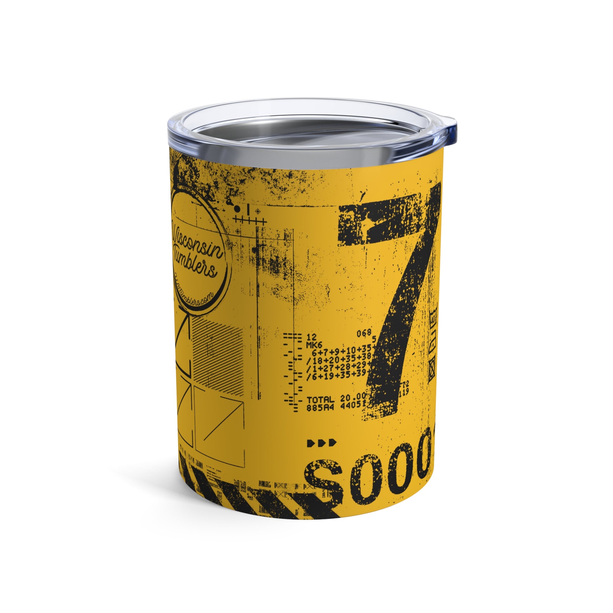 Lucky Number 7 (Yellow) - Grunge Collection - 10oz Tumbler