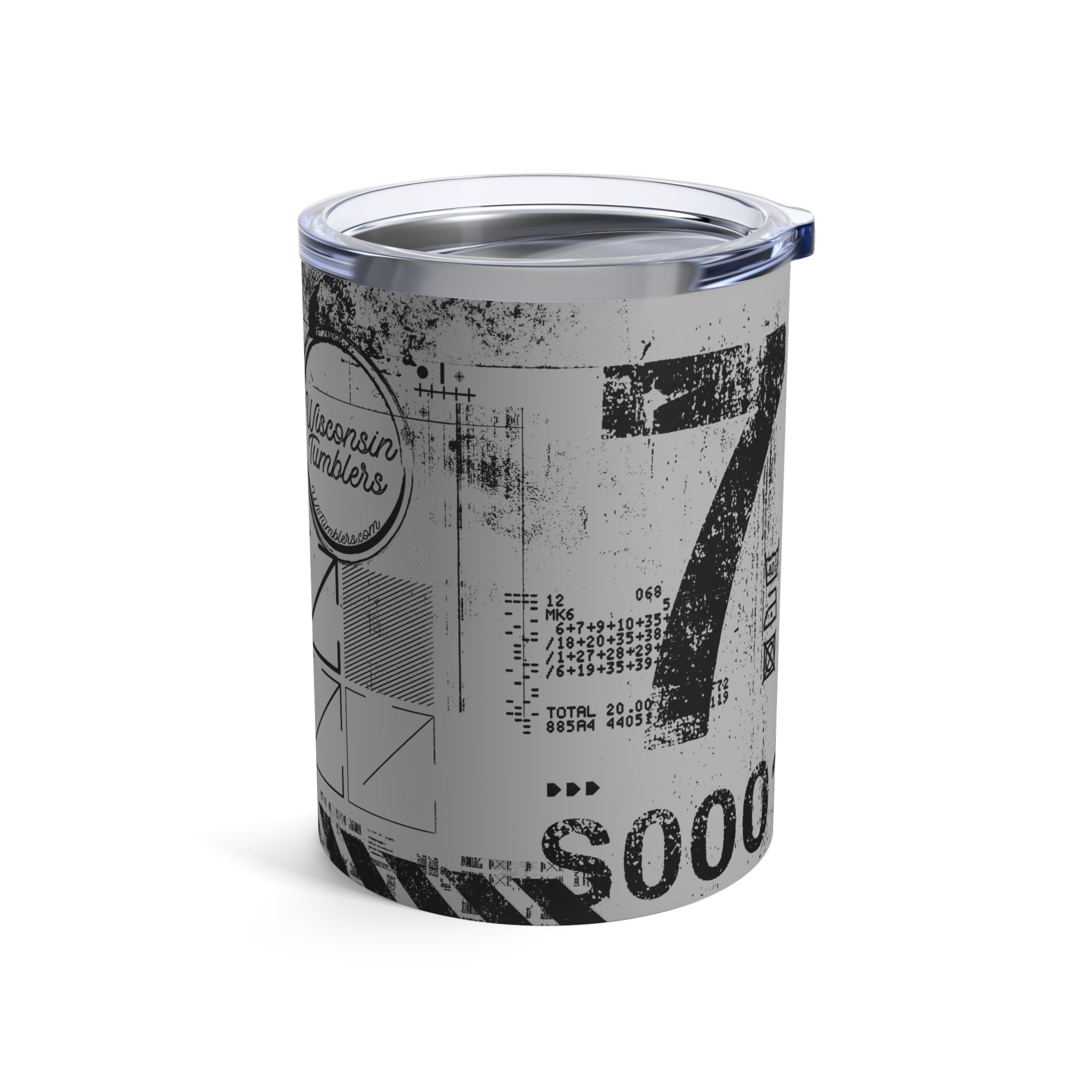 Lucky Number 7 (Light Gray) - Grunge Collection - 10oz Tumbler