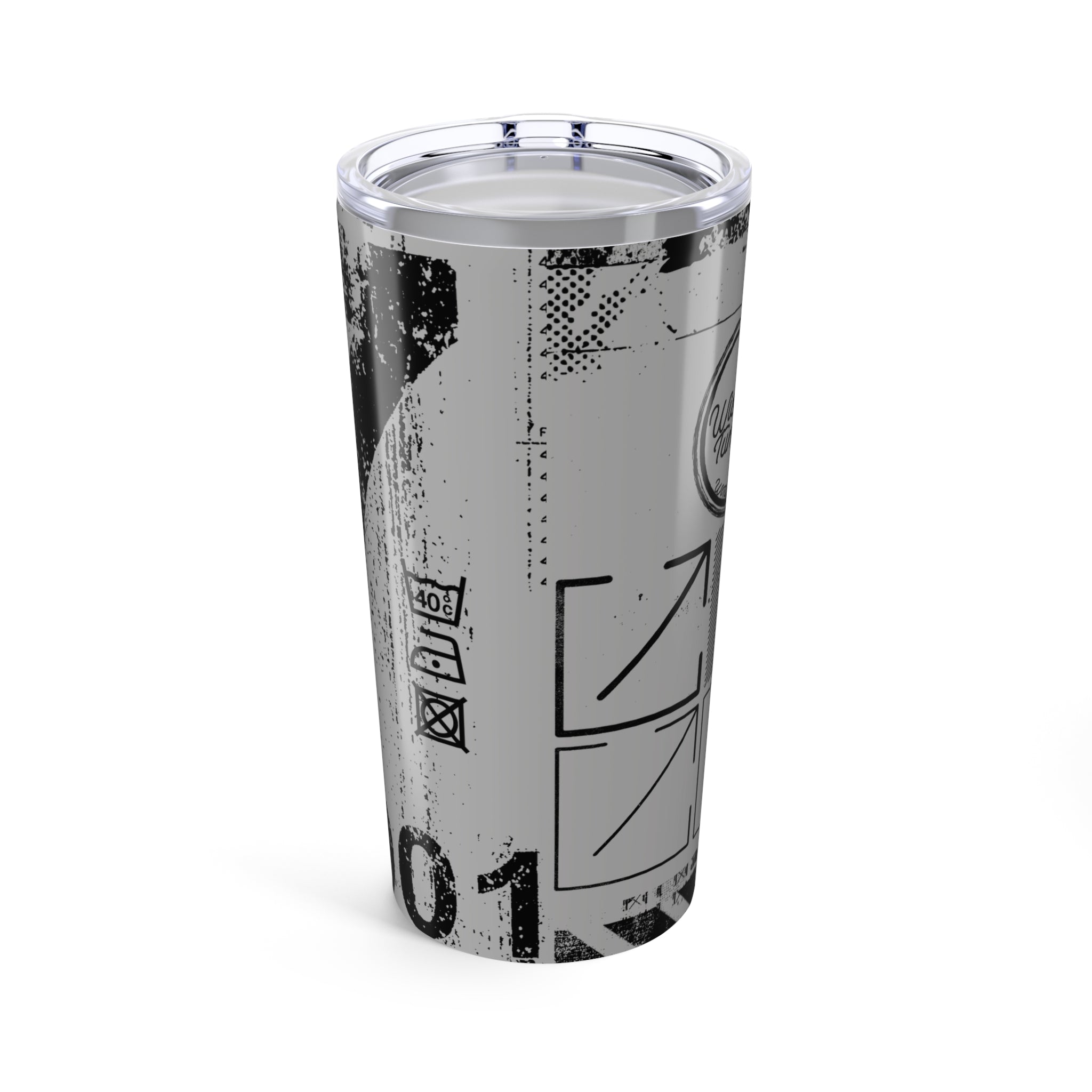 Lucky Number 7 (Light Gray) - Grunge Collection - 20oz Tumbler